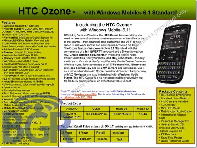 Verizon Wireless XV6800 â€“ with Windows MobileÂ® 6!