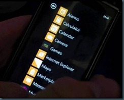 wp7 apps screen