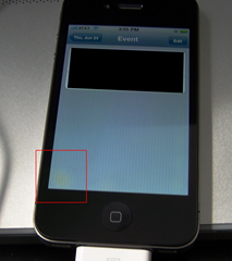 The iPhone 4 has a yellow splotch problem.