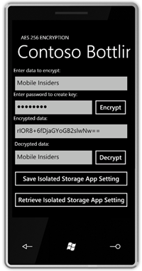Data Encryption demoed on Windows Phone 7