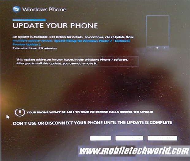 Windows Phone 7 being updated