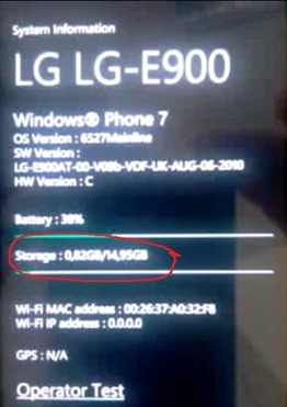 LG E900 has 16 GB of storage