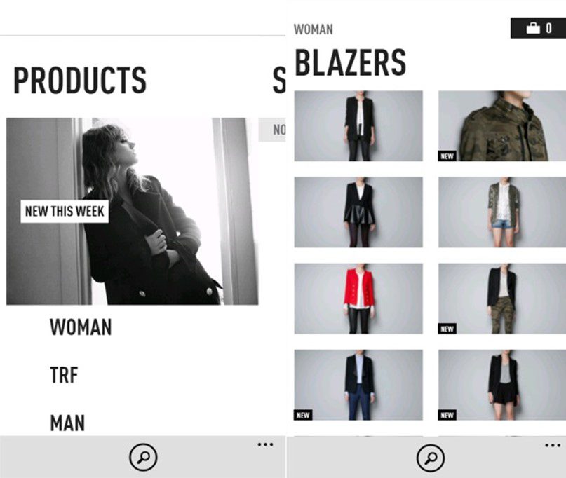 Windows Phone Using Zara App 