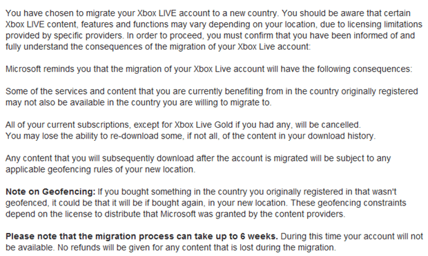 Update your Microsoft account if you're moving to a new country or region