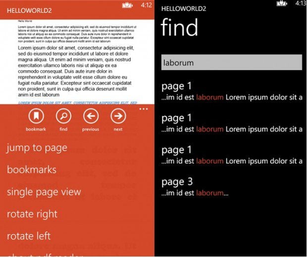 PDF Reader Windows Phone 8