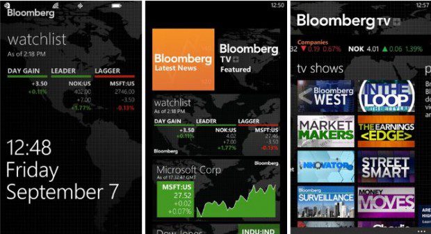 Bloomberg Windows Phone app