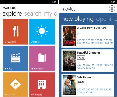 Maluuba Windows Phone app