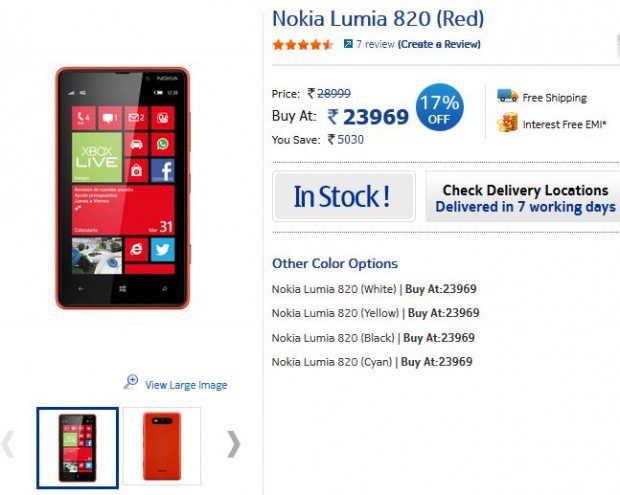 Nokia Lumia 820 India