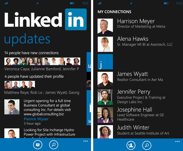 LinkedIn Windows Phone 8