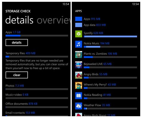 Nokia Storage Settings App