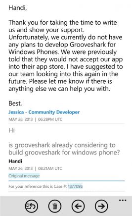 Groveshark Microsoft Windows Phone