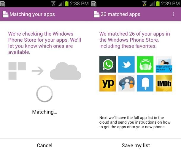 Switch To Windows Phone Android App