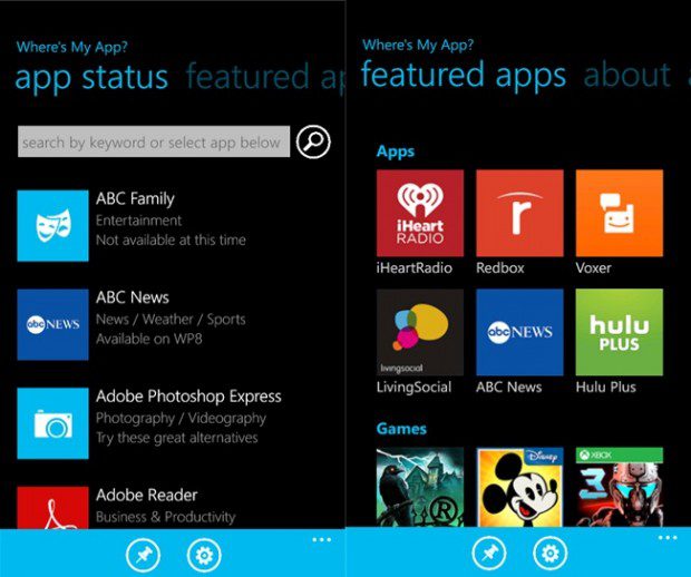 Where's my app Windows Phone