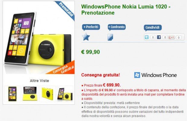 Nokia Lumia 1020 Italy