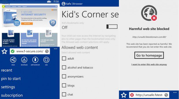 FSecure Safe browser Windows