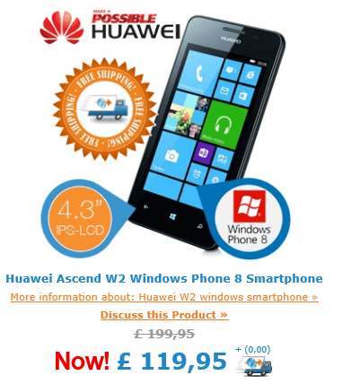 Huawei ascend w2 hot sale