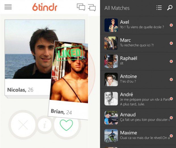 6tindr Tinder Windows Phone app