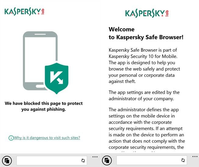 Kaspersky Safe Browser Windows Phone