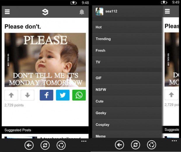 9GAG Windows Phone app