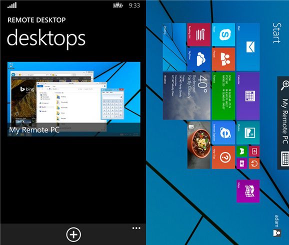 Remote Desktop Preview WP8.1