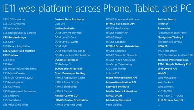 ie 11 improvements