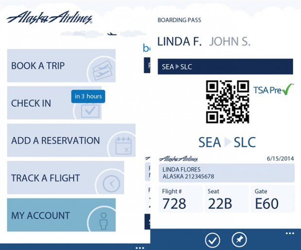 Alaska Airlines Windows Phone