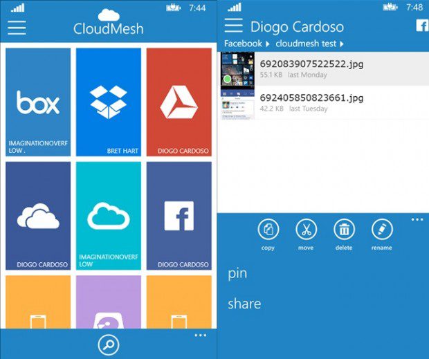 Cloud Mesh Windows Phone app