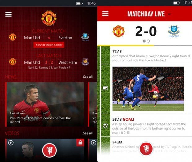 Manchester United Windows Phone