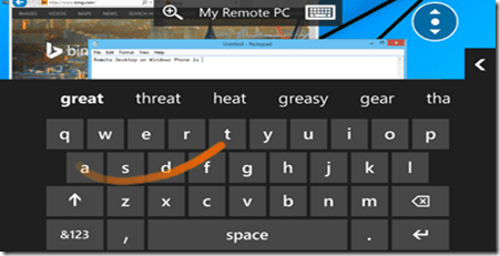 Remote Desktop Windows Phone app