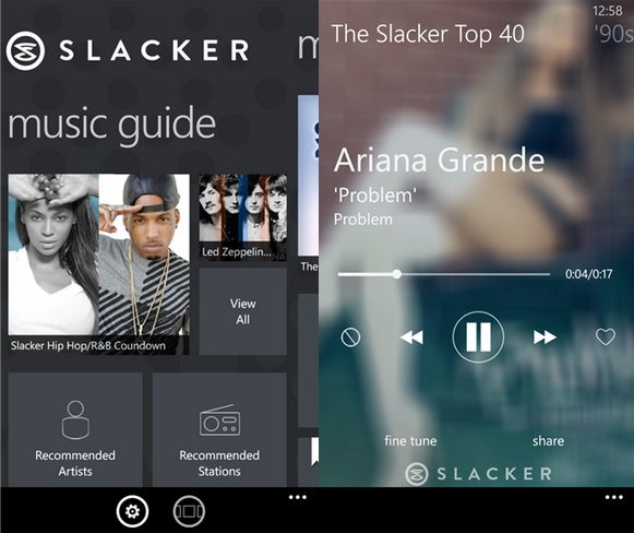 Slacker Radio Windows Phone