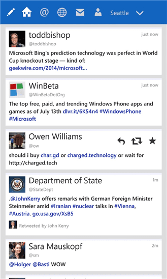 Tweetium Windows Phone app