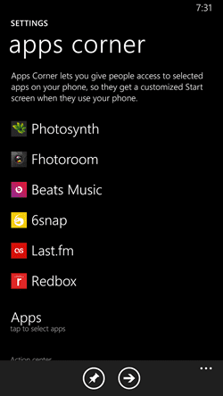 Windows Phone App Corners