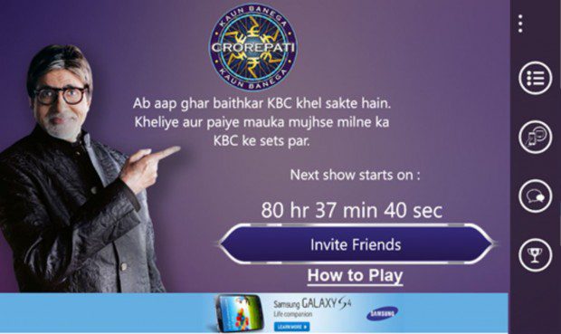 KBC Play Along Windows Phone app