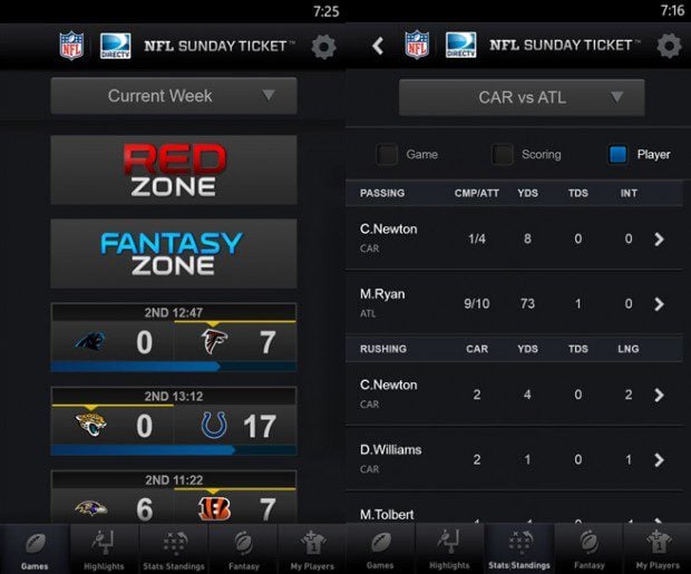 NFL Sunday Ticket Windows Phone