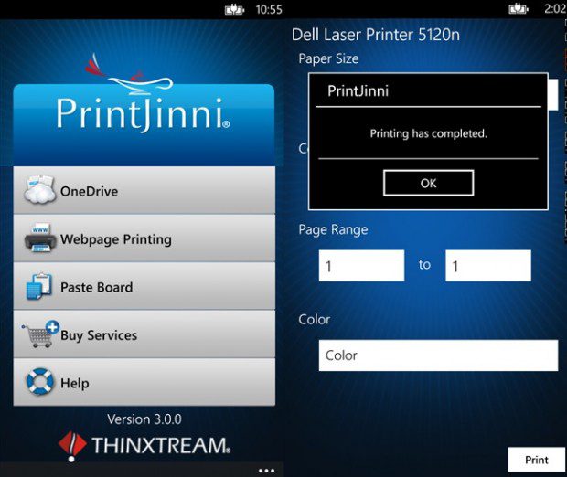 PrintJinne Windows Phone app