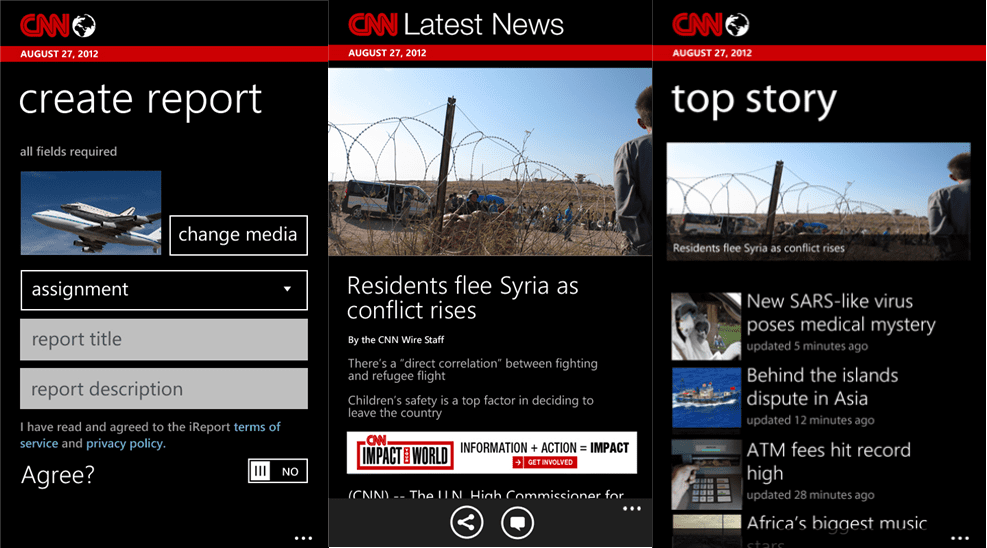 CNN for Windows Phone gets updated with high res image support and more!
