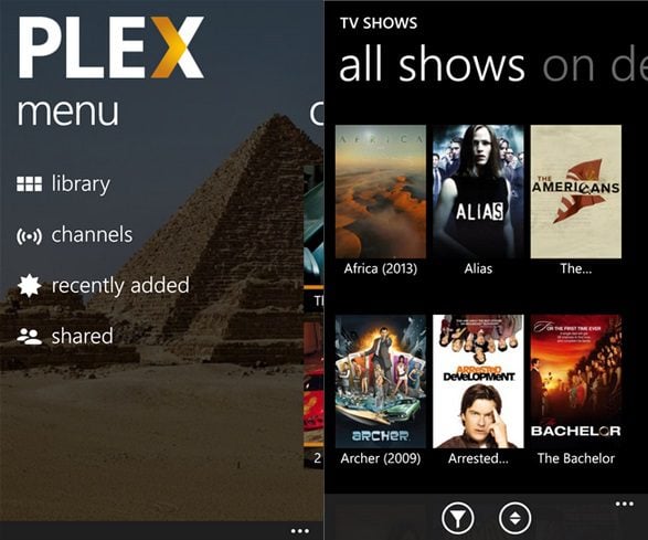 Plex Windows Phone app