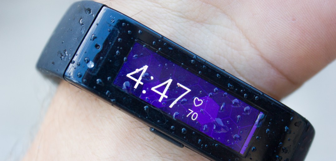 Some rain drops on the Microsoft Band