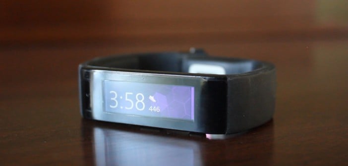 The home screen of the Microsoft Band