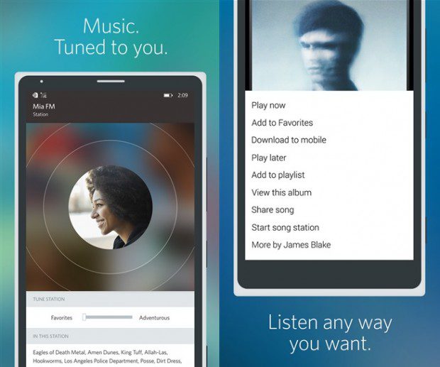 Rdio Windows Phone app