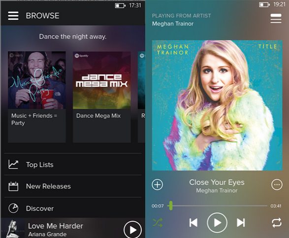 Spotify Windows Phone app