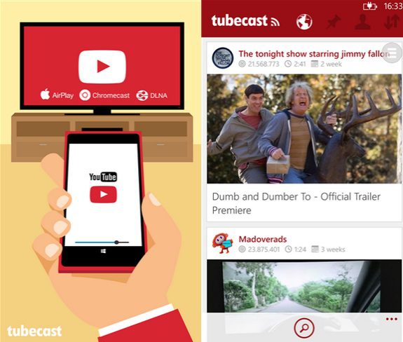 TubeCast Windows Phone