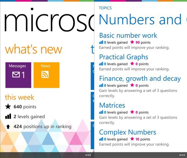 Microsoft Math Windows Phone app