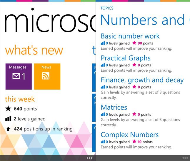 Microsoft Math Windows Phone app