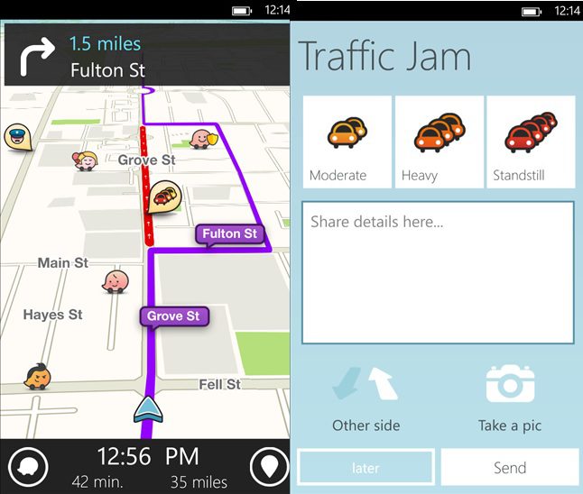 Waze Windows Phone app