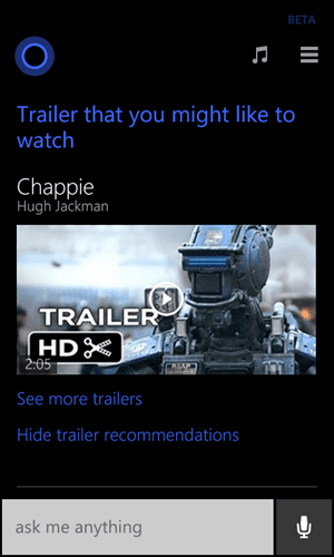 Cortana-MovieTrailers
