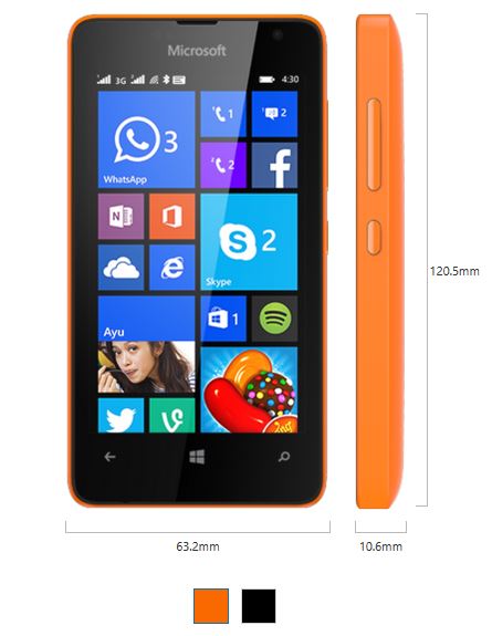 Lumia 430 Dual Sim Specs