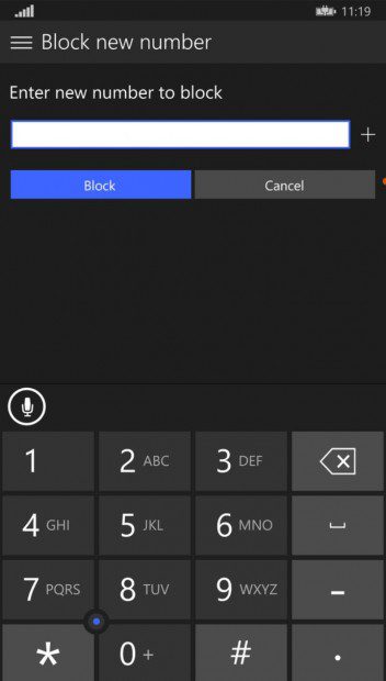 Windows 10 for phones block and filter 2