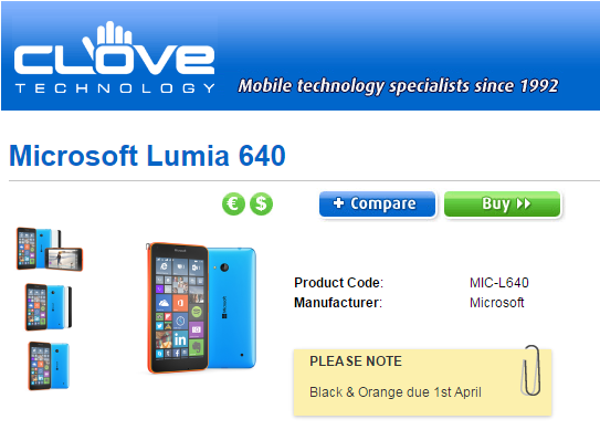 lumia 640 clove