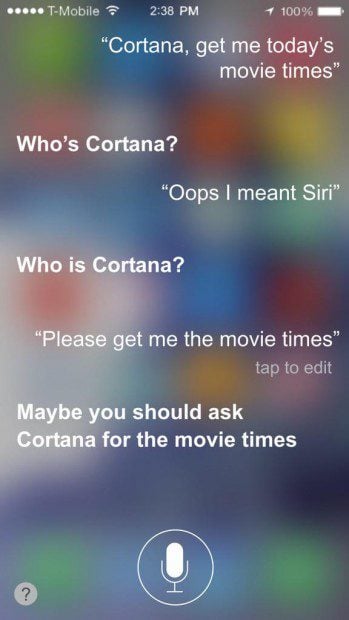 Apple Siri Jealous Microsoft Cortana
